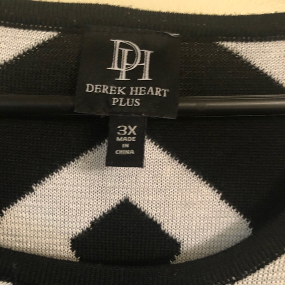 EUC Derek Heart Black/White Sweater Dress Size 3XL - Picture 5 of 6